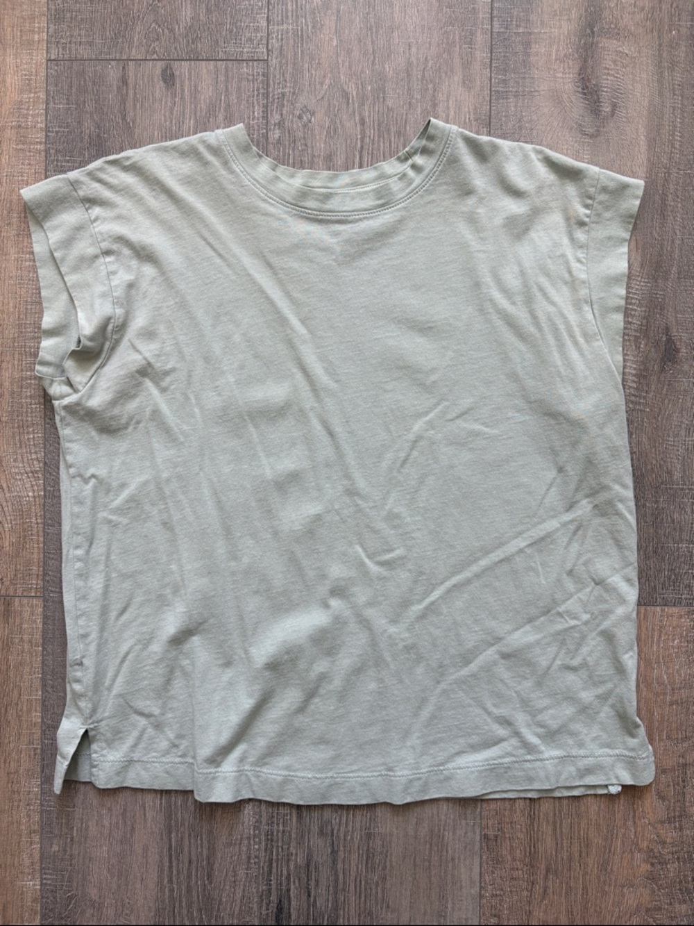 a new day Sage Green Crewneck Cotton Tee